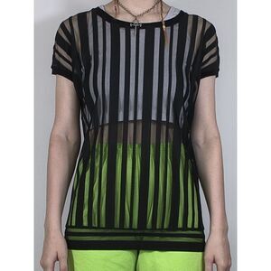 Sheer Striped Fitted Tshirt